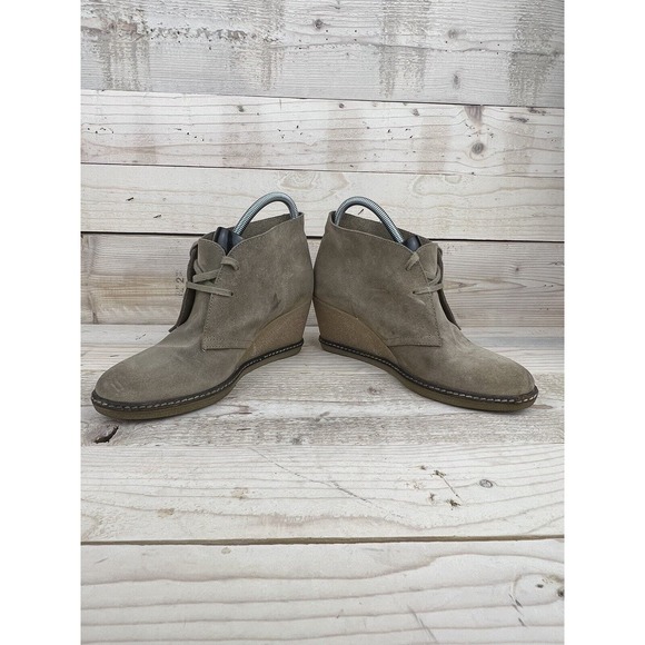 J.Crew MacAlister Shoes Womens 9 Tan Leather Wedge Ankle Boot 28671 - Picture 4 of 8